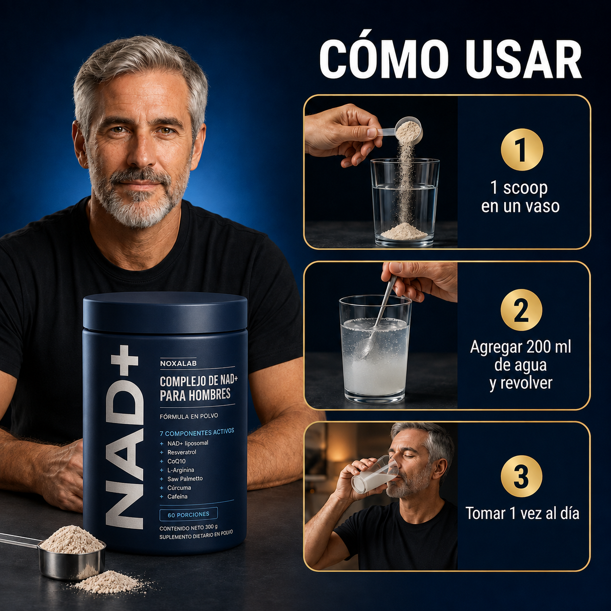 NoxaLab® Complejo de NAD+ 7 en 1 en Polvo