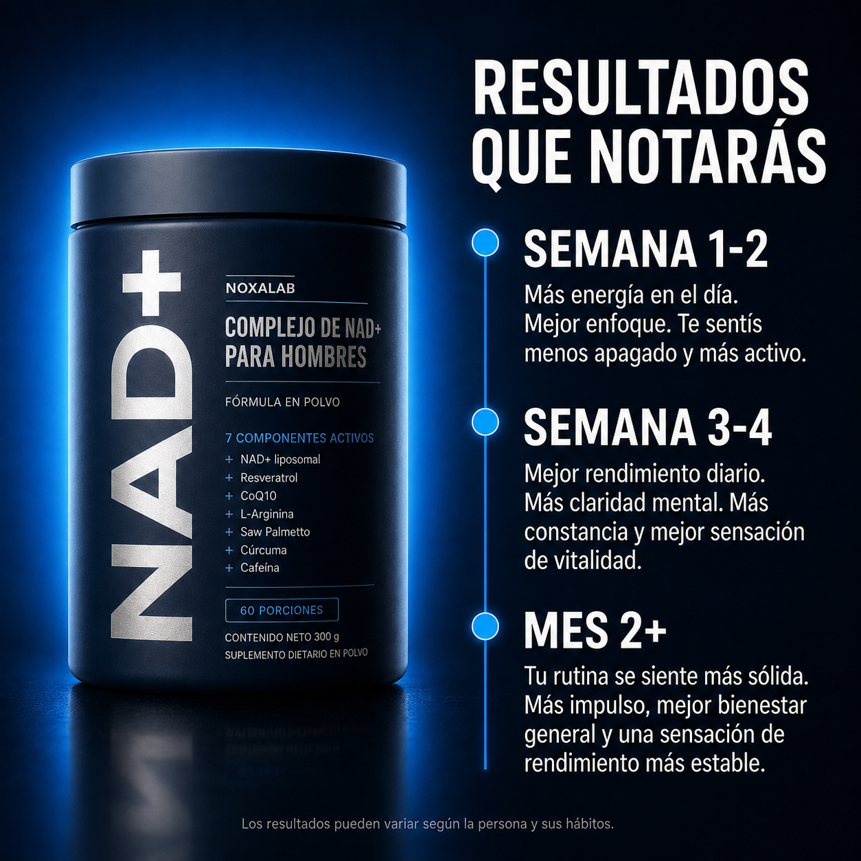 NoxaLab® Complejo de NAD+ 7 en 1 en Polvo